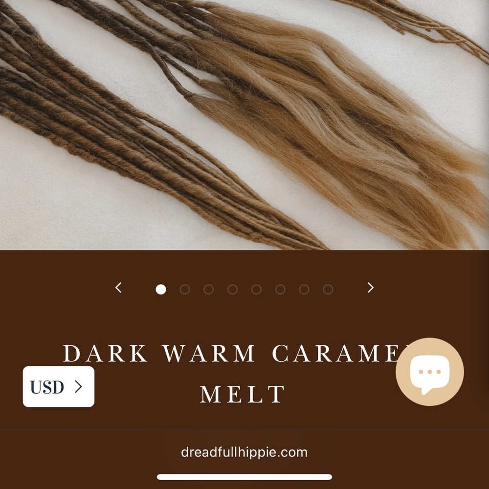 Dreadful hippie ( dark caramel melt )  Dreadlock Extensions 44 dreads ! - Picture 7 of 9